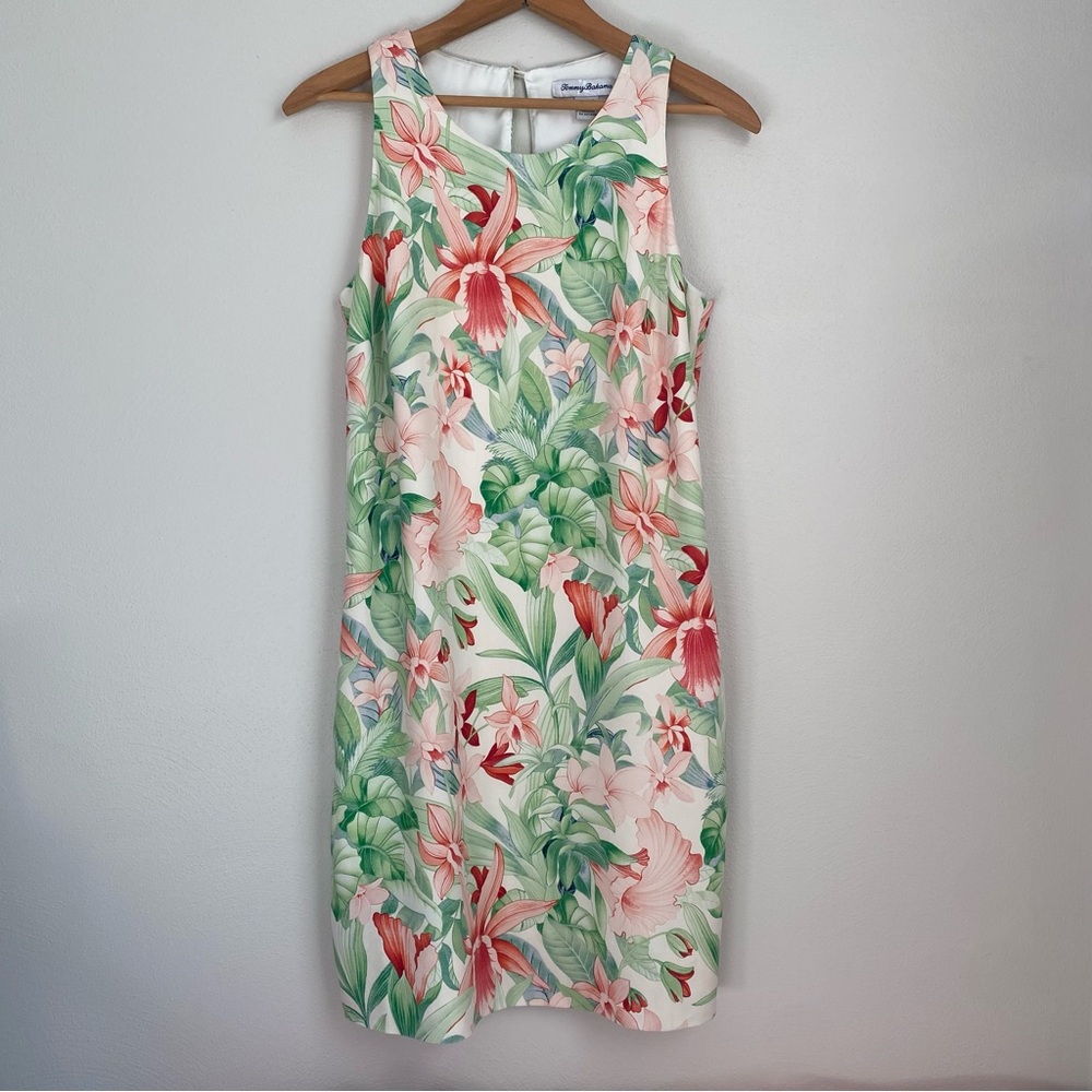 Tommy Bahama Bonita Springs Floral Silk Mini Shift Dress XS Sleeveless Cruise